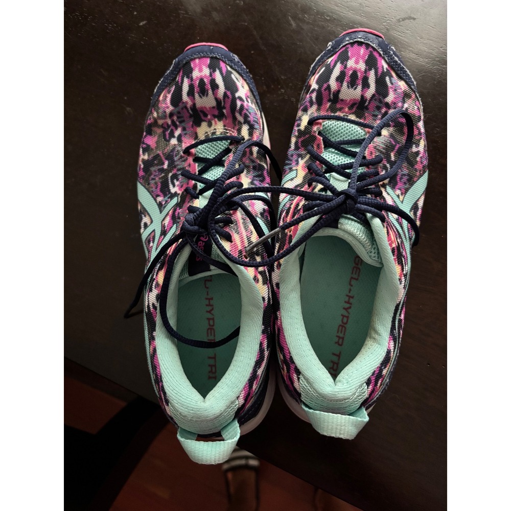 Asics Gel-Hyper Tri Womens Running Shoes Multicolor Abstract T581N Size 8.5